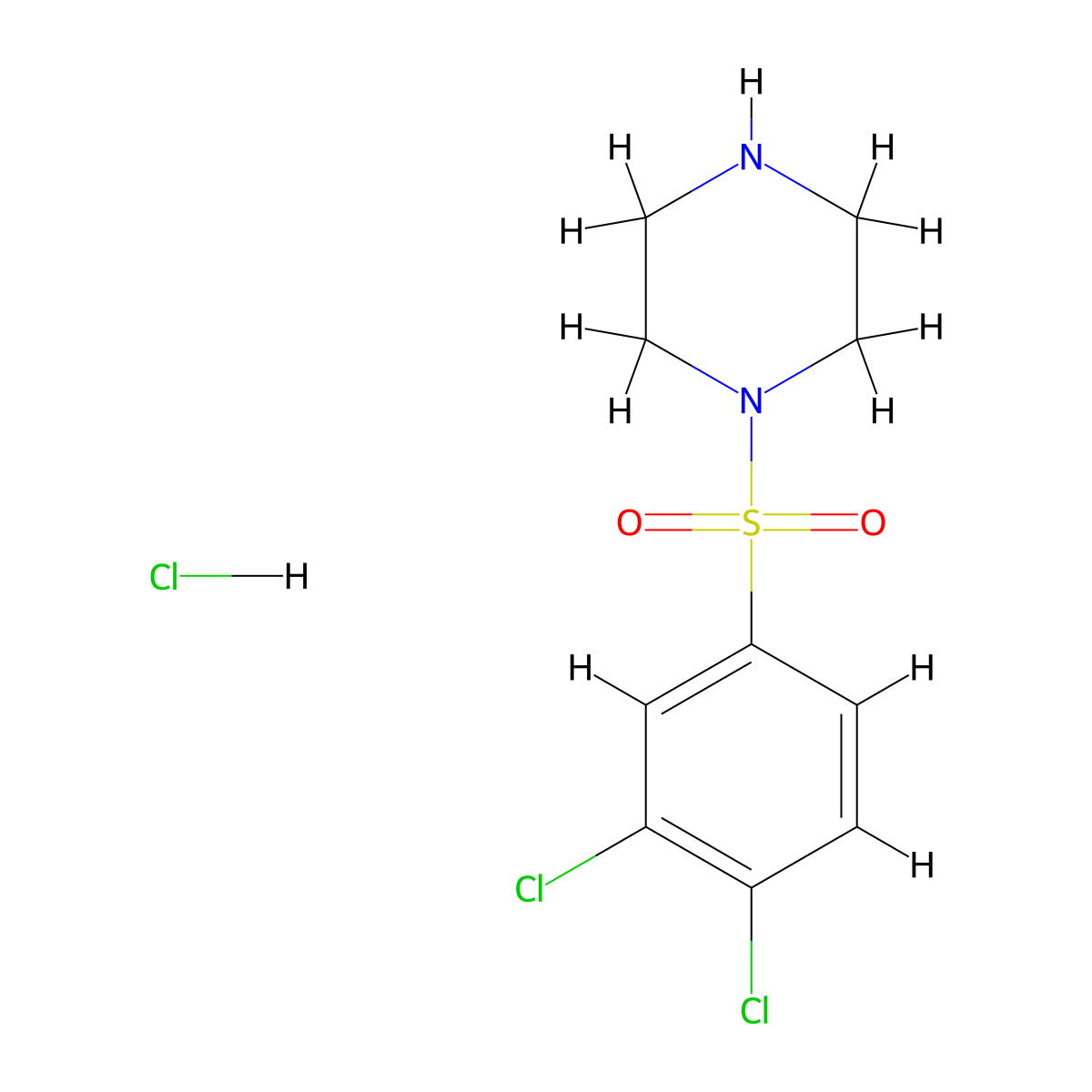 1-(3,4-Dichlorobenzenesulfonyl)piperazine hydrochloride molecular structure, CAS 1169976-85-5