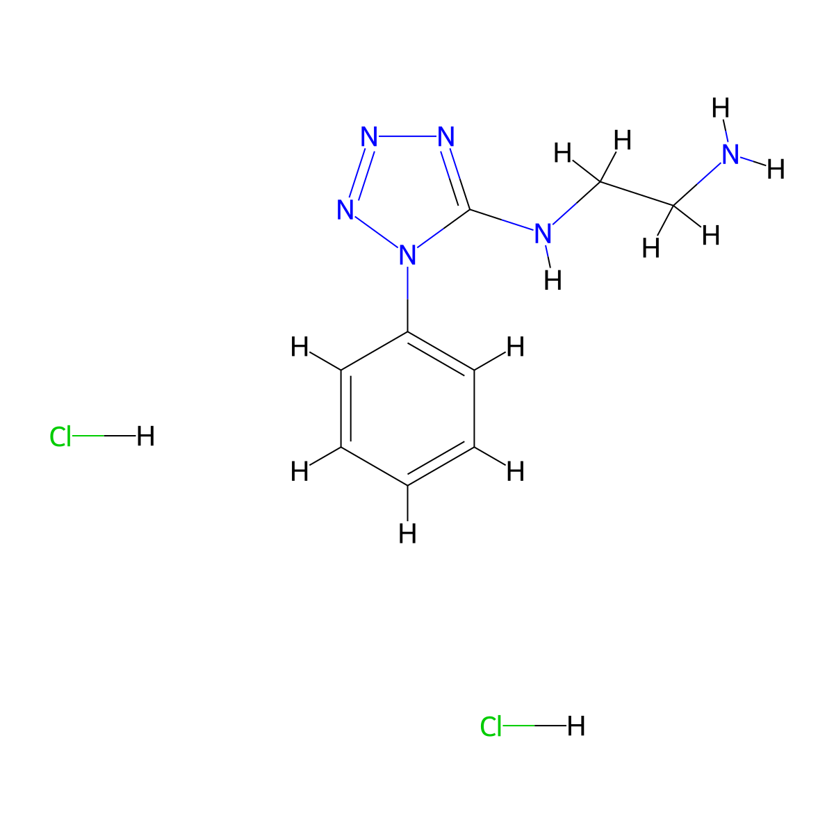 N-(2-aminoethyl)-1-phenyl-1H-1,2,3,4-tetrazol-5-amine dihydrochloride molecular structure, CAS 1169977-30-3