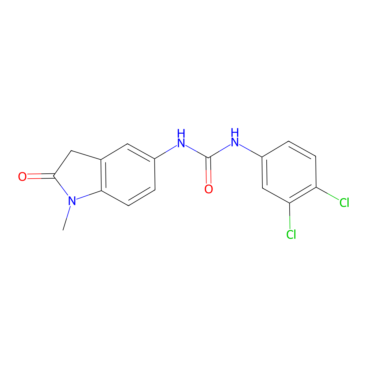 1-(3,4-Dichlorophenyl)-3-(1-methyl-2-oxoindolin-5-yl)urea molecular structure, CAS 1169988-10-6