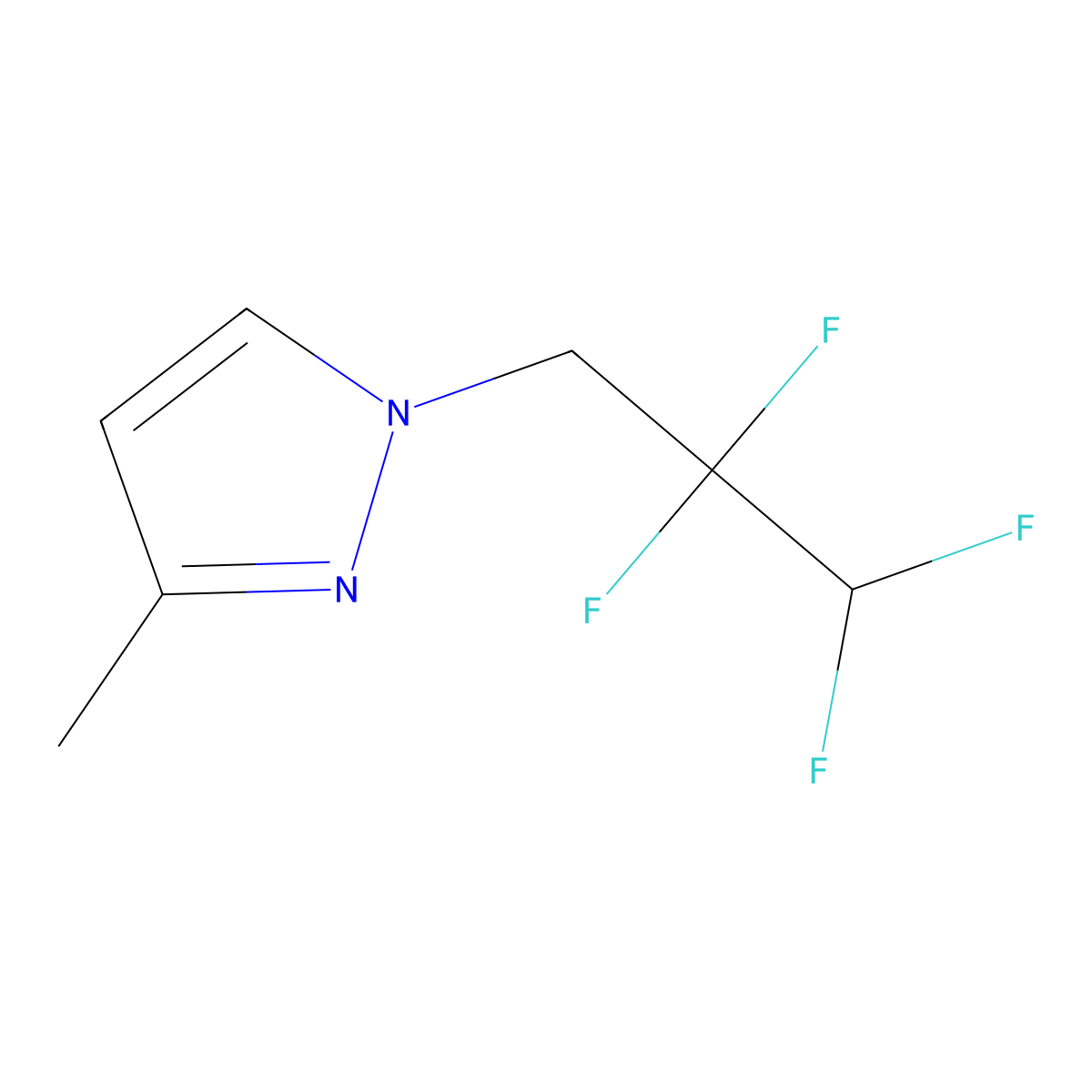3-methyl-1-(2,2,3,3-tetrafluoropropyl)-1H-pyrazole molecular structure, CAS 1169988-14-0
