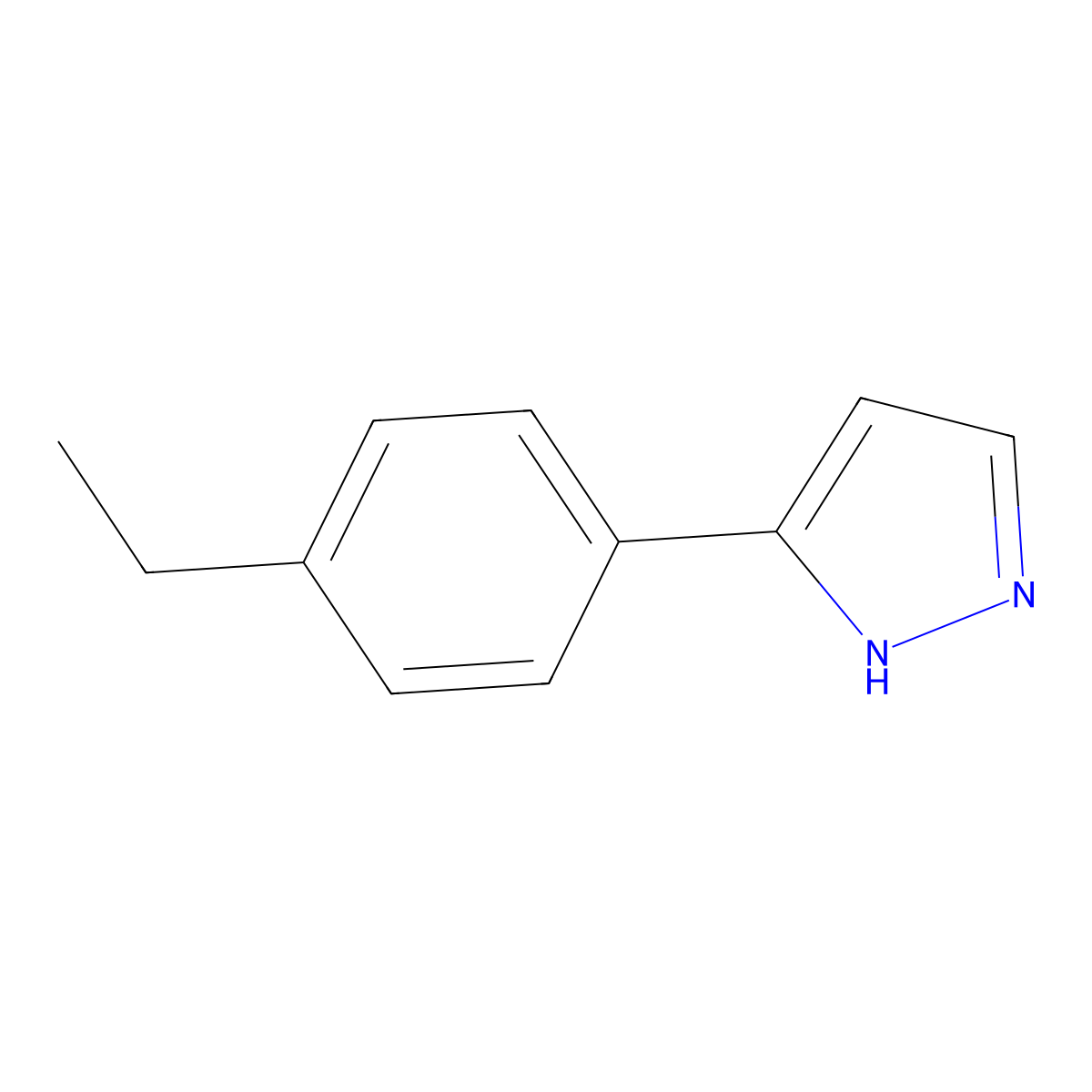5-(4-ethylphenyl)-1H-pyrazole molecular structure, CAS 116999-33-8