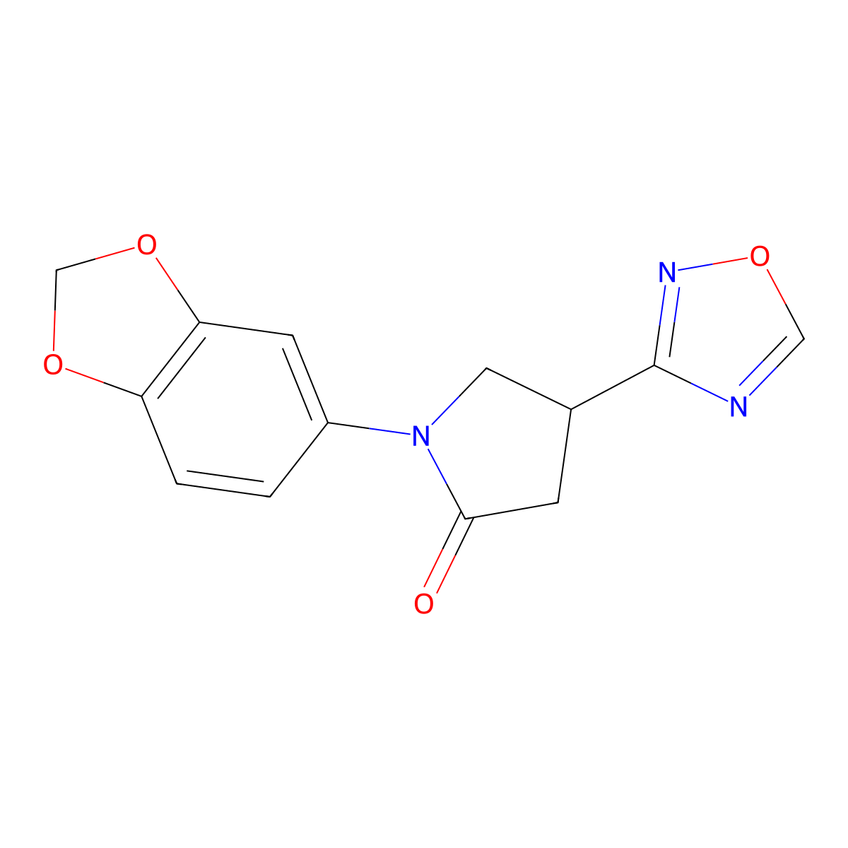 1-(Benzo[d][1,3]dioxol-5-yl)-4-(1,2,4-oxadiazol-3-yl)pyrrolidin-2-one molecular structure, CAS 1169992-18-0