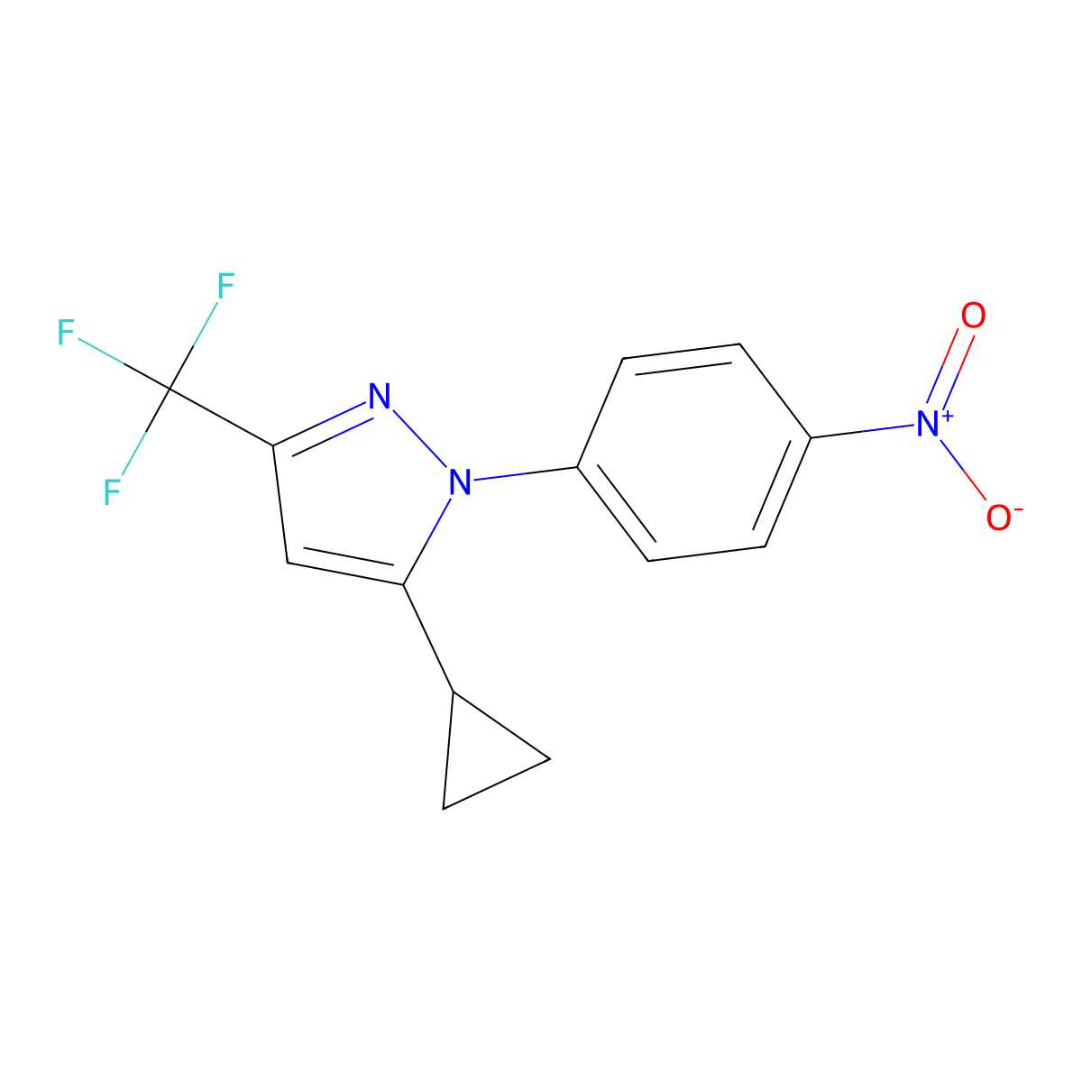 5-cyclopropyl-1-(4-nitrophenyl)-3-(trifluoromethyl)-1H-pyrazole molecular structure, CAS 1169993-37-6