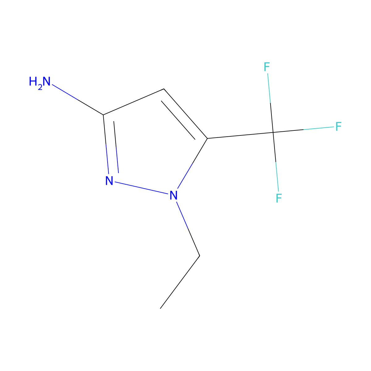 1-ethyl-5-(trifluoromethyl)-1H-pyrazol-3-amine molecular structure, CAS 1169994-43-7
