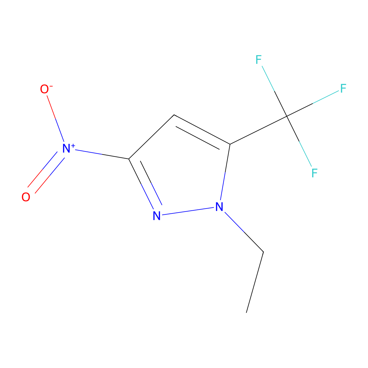 1-ethyl-3-nitro-5-(trifluoromethyl)-1H-pyrazole molecular structure, CAS 1169995-20-3