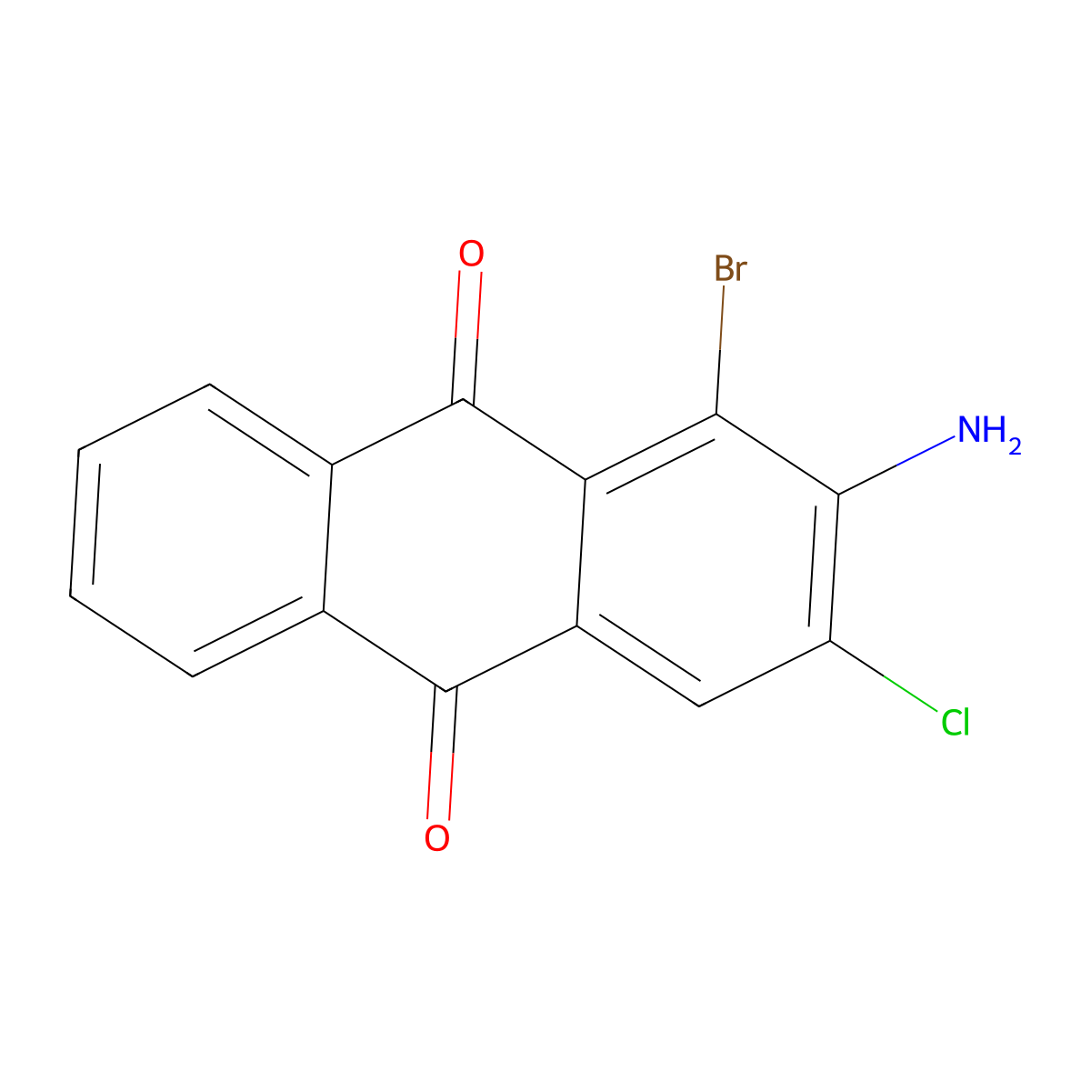 2-Amino-1-bromo-3-chloro-anthraquinone molecular structure, CAS 117-01-1