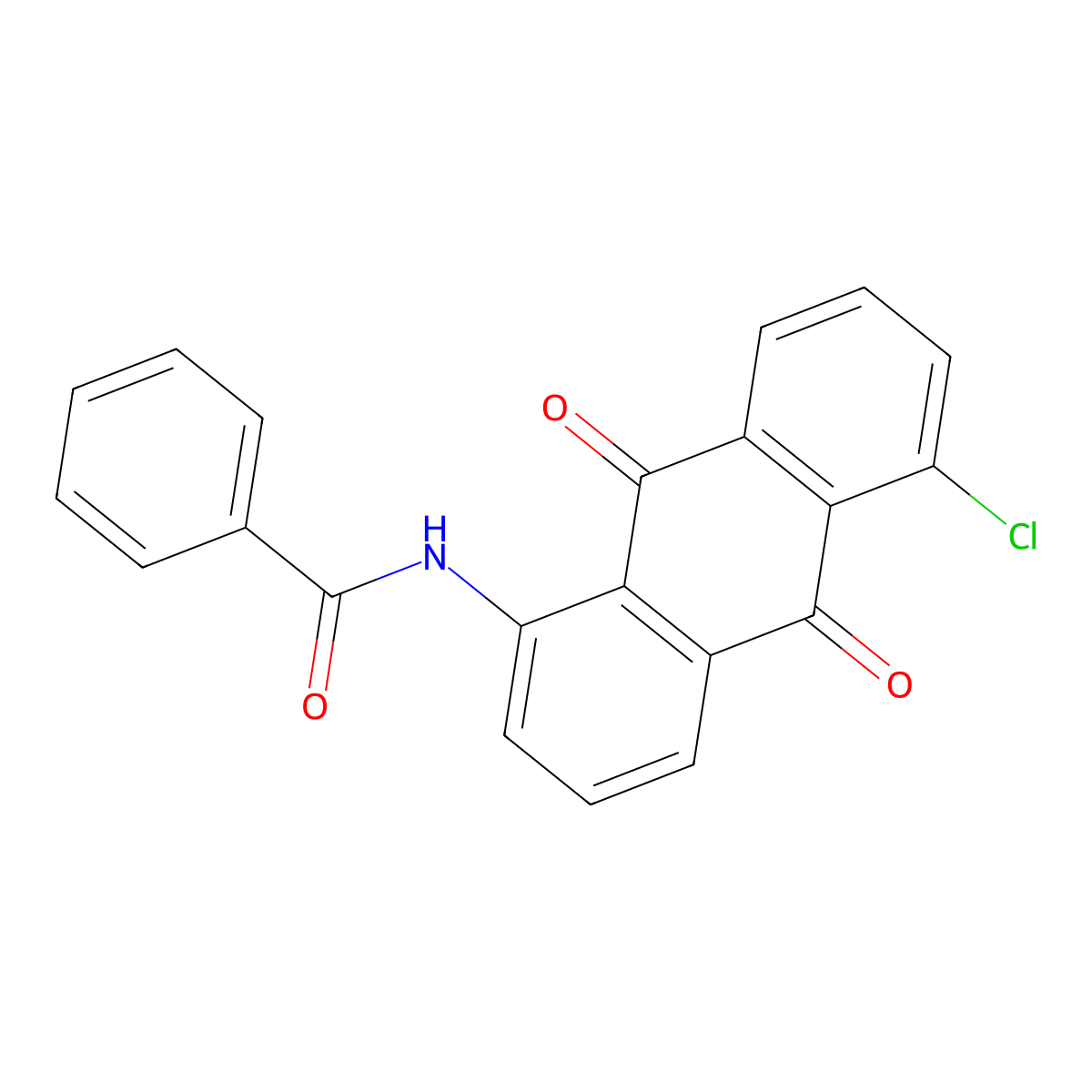Benzamide, N-(5-chloro-9,10-dihydro-9,10-dioxo-1-anthracenyl)- molecular structure, CAS 117-05-5