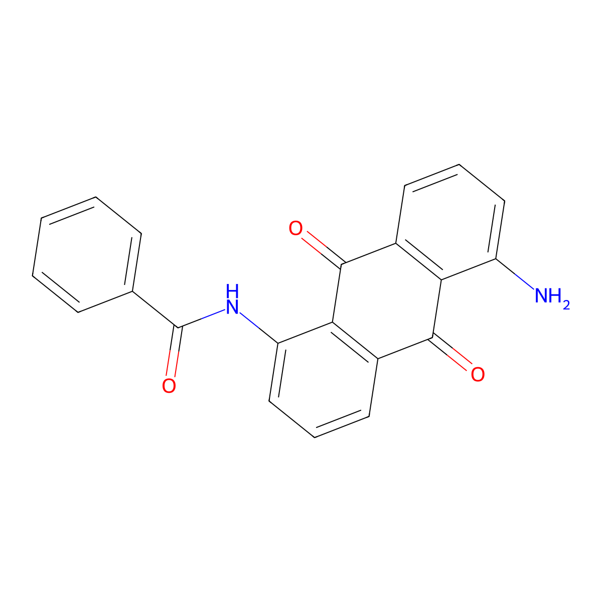 Benzamide, N-(5-amino-9,10-dihydro-9,10-dioxo-1-anthracenyl)- molecular structure, CAS 117-06-6