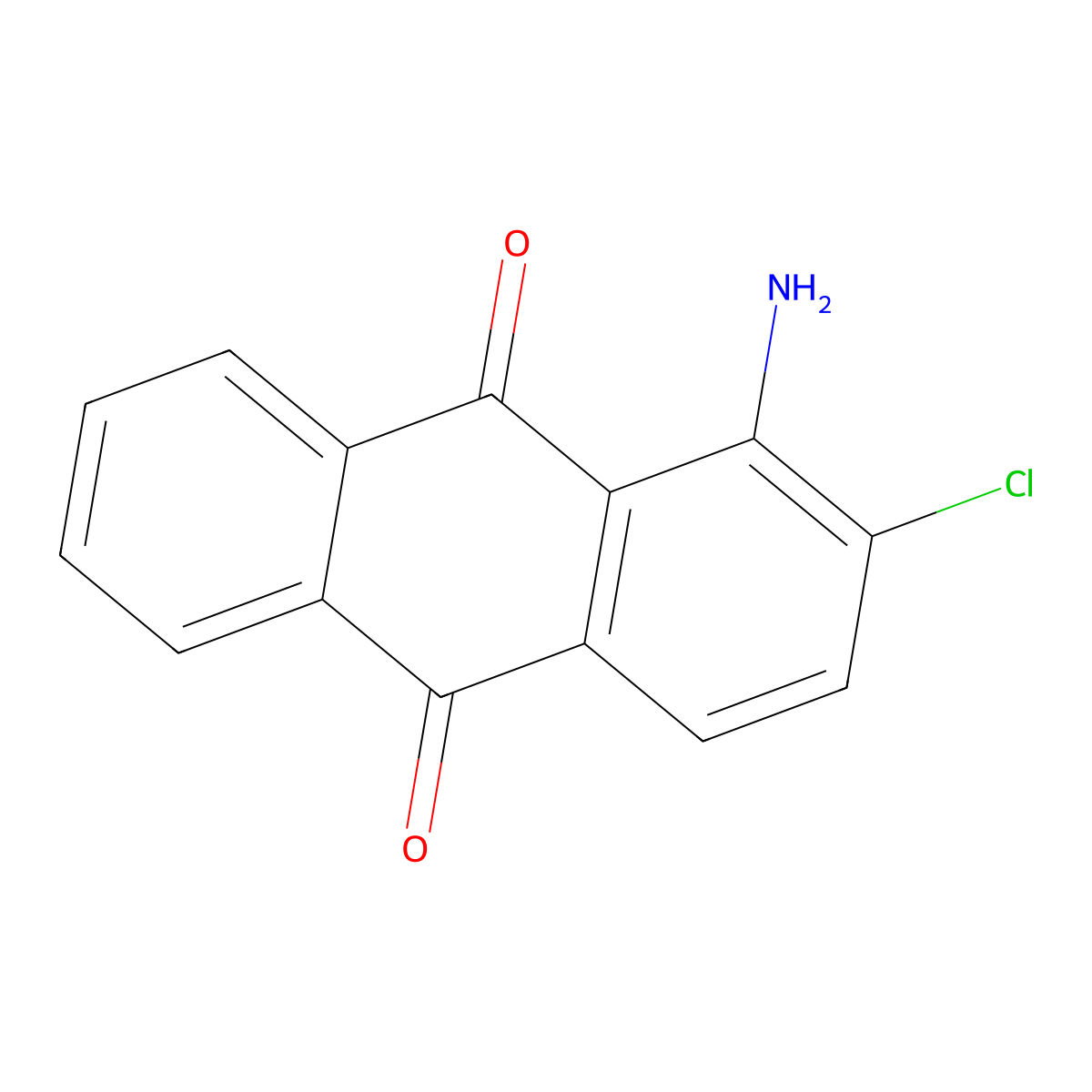9,10-Anthracenedione, 1-amino-2-chloro- molecular structure, CAS 117-07-7