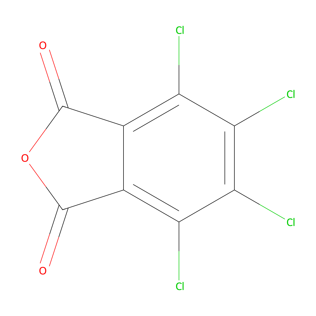 Tetrachlorophthalic anhydride molecular structure, CAS 117-08-8