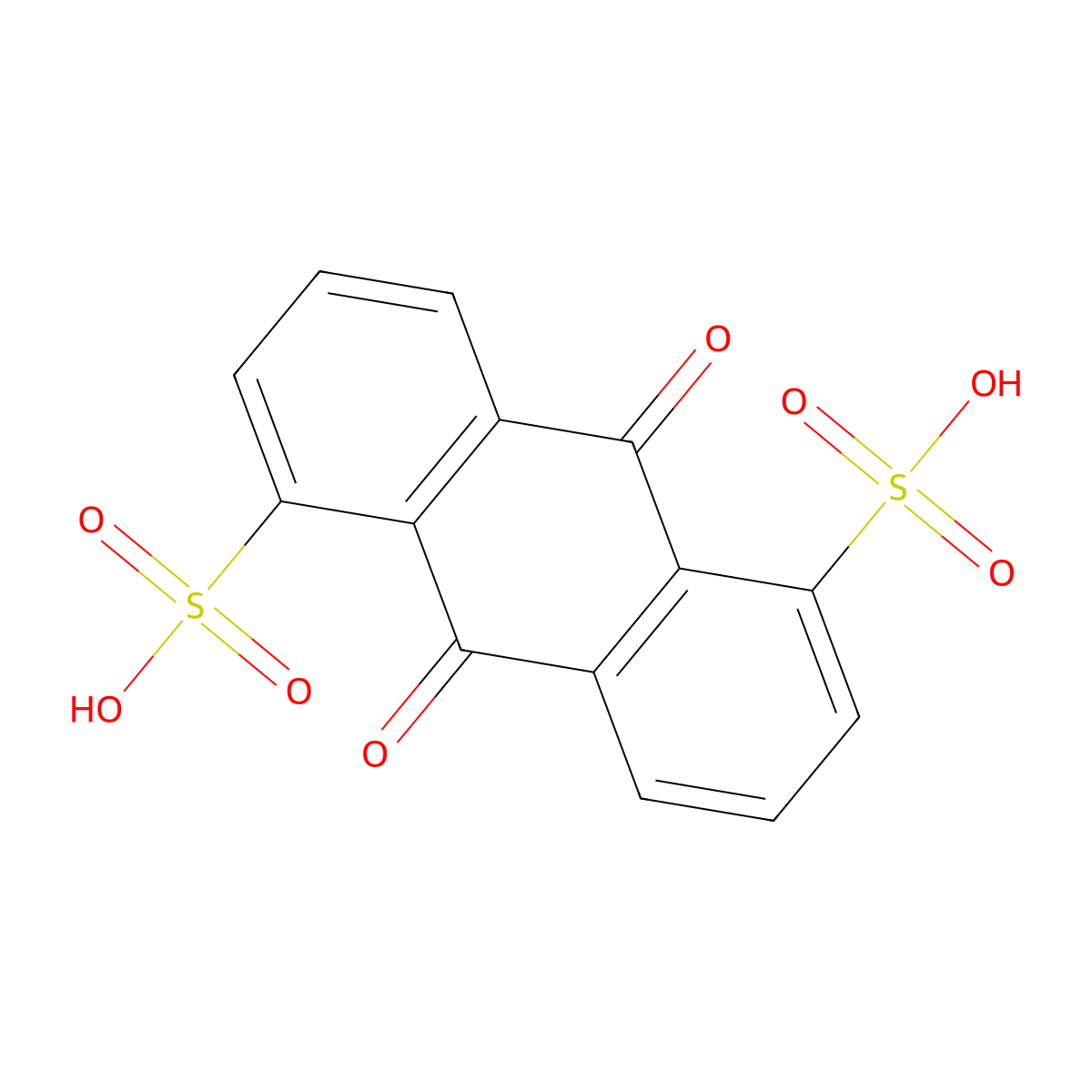 9,10-Anthraquinone-1,5-disulfonic acid molecular structure, CAS 117-14-6