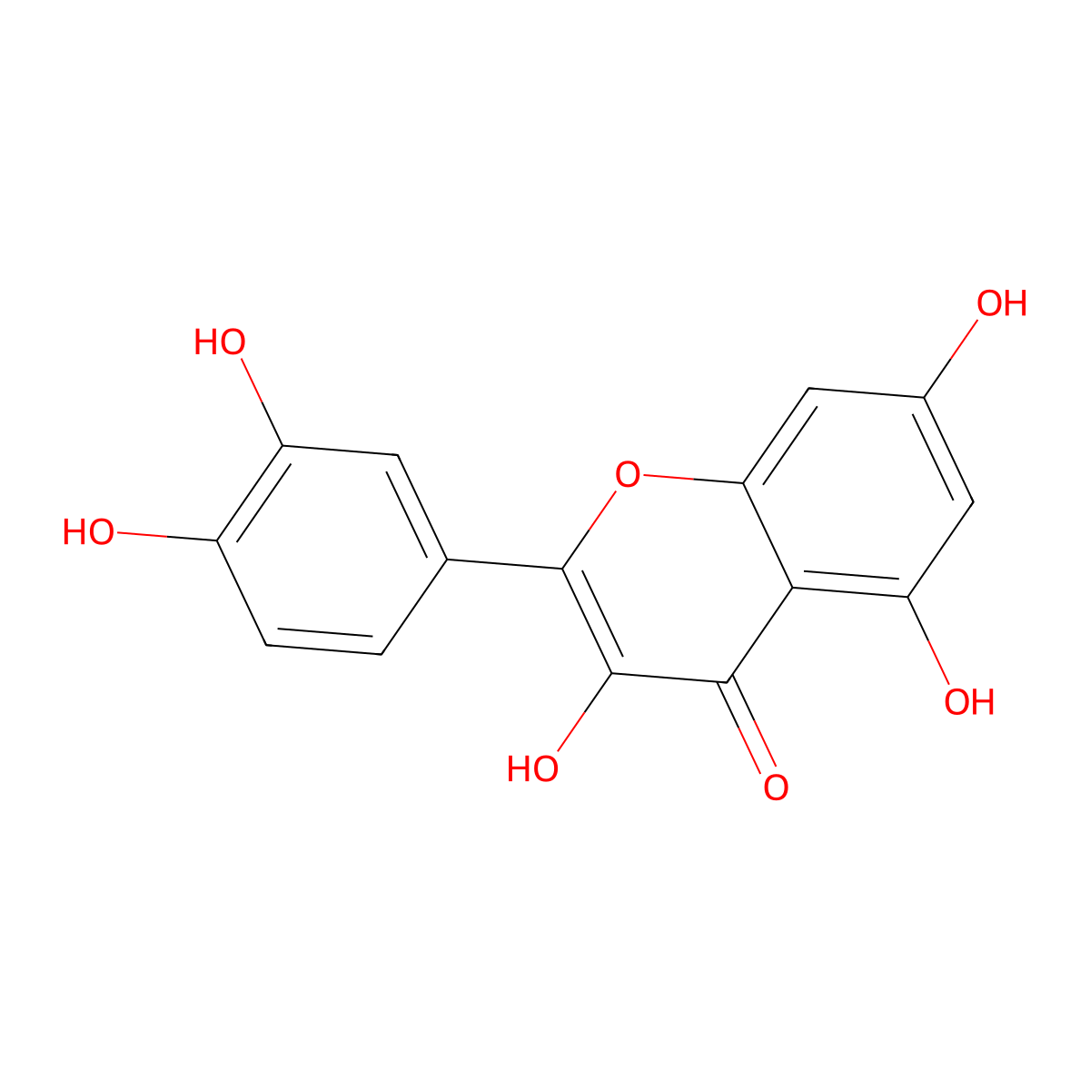 Quercetin molecular structure, CAS 117-39-5