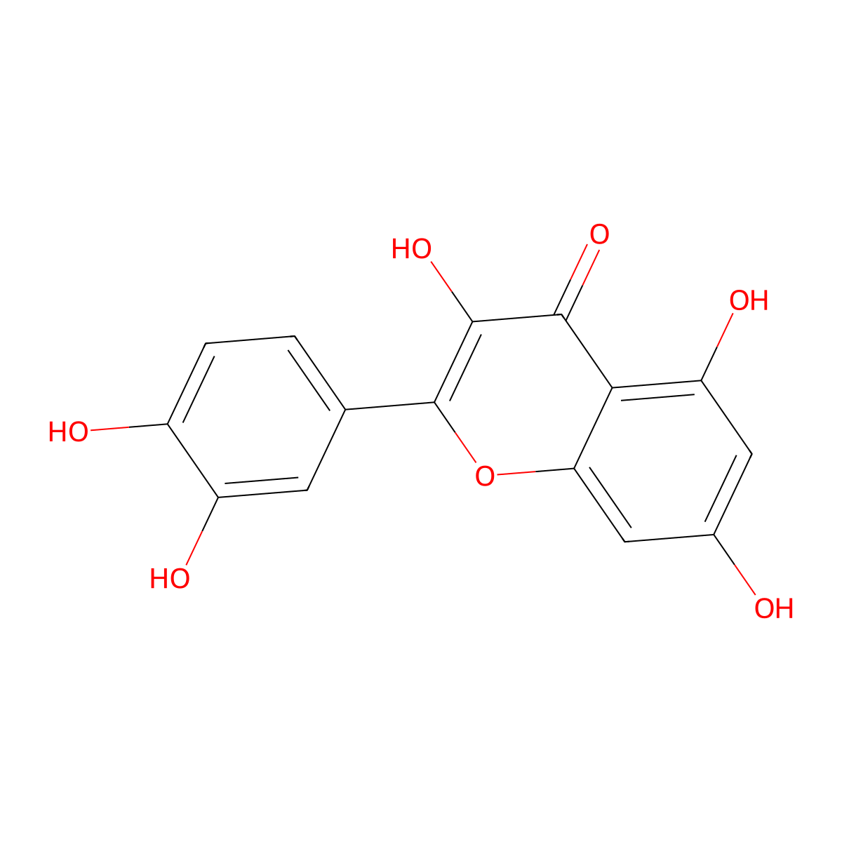 Quercetin molecular structure, CAS 117-39-5