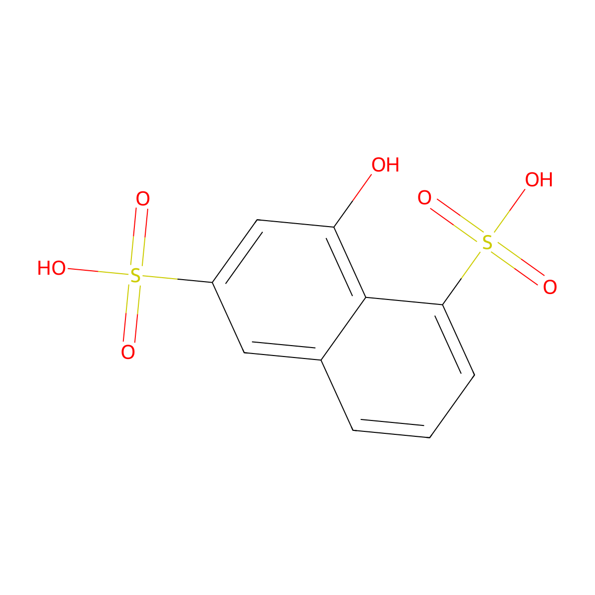 1,6-Naphthalenedisulfonic acid, 8-hydroxy- molecular structure, CAS 117-43-1