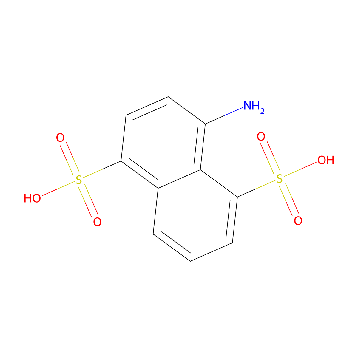 1,5-Naphthalenedisulfonic acid, 4-amino- molecular structure, CAS 117-55-5
