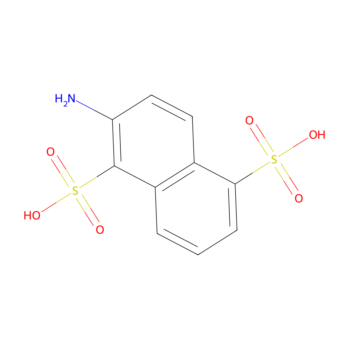 2-Amino-1,5-naphthalenedisulfonic acid molecular structure, CAS 117-62-4