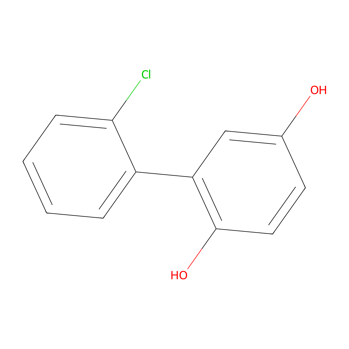 (1,1'-Biphenyl)-2,5-diol, 2'-chloro- molecular structure, CAS 117-71-5