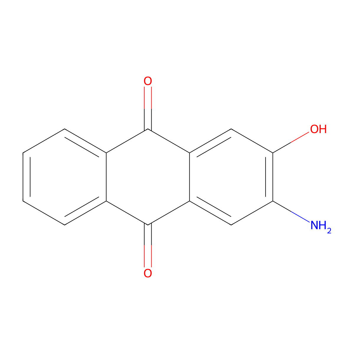 2-Amino-3-hydroxyanthraquinone molecular structure, CAS 117-77-1