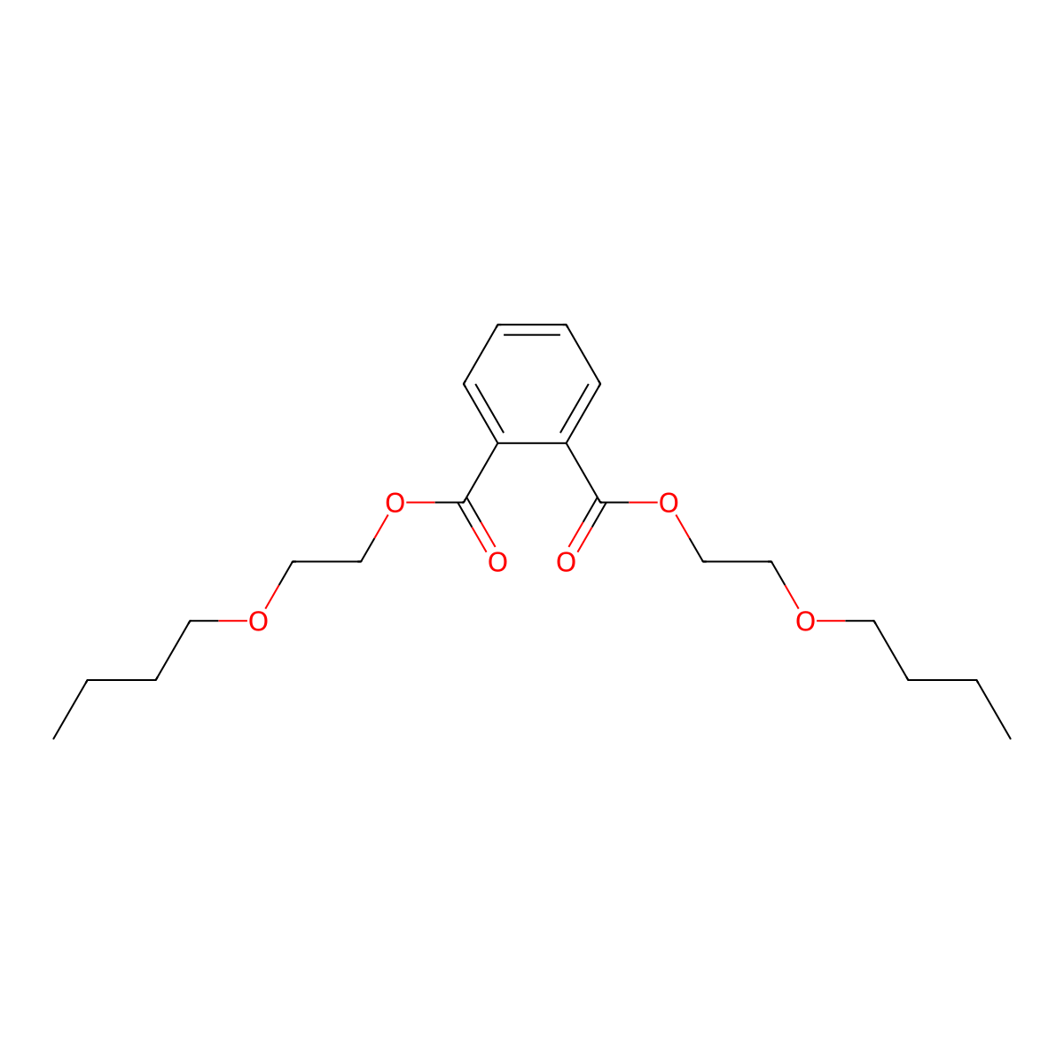 Bis(2-butoxyethyl) phthalate molecular structure, CAS 117-83-9