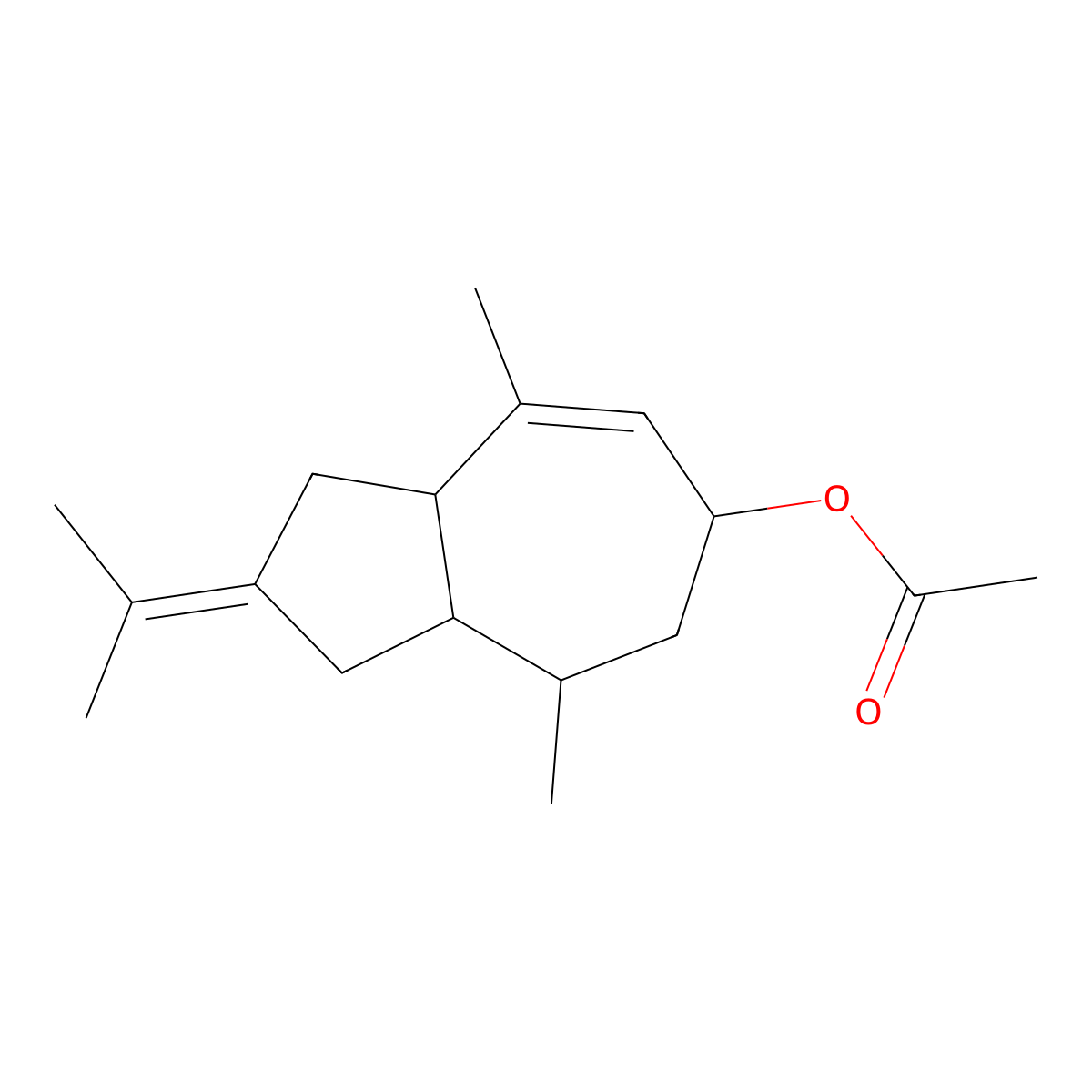 Vetivert acetate molecular structure, CAS 117-98-6