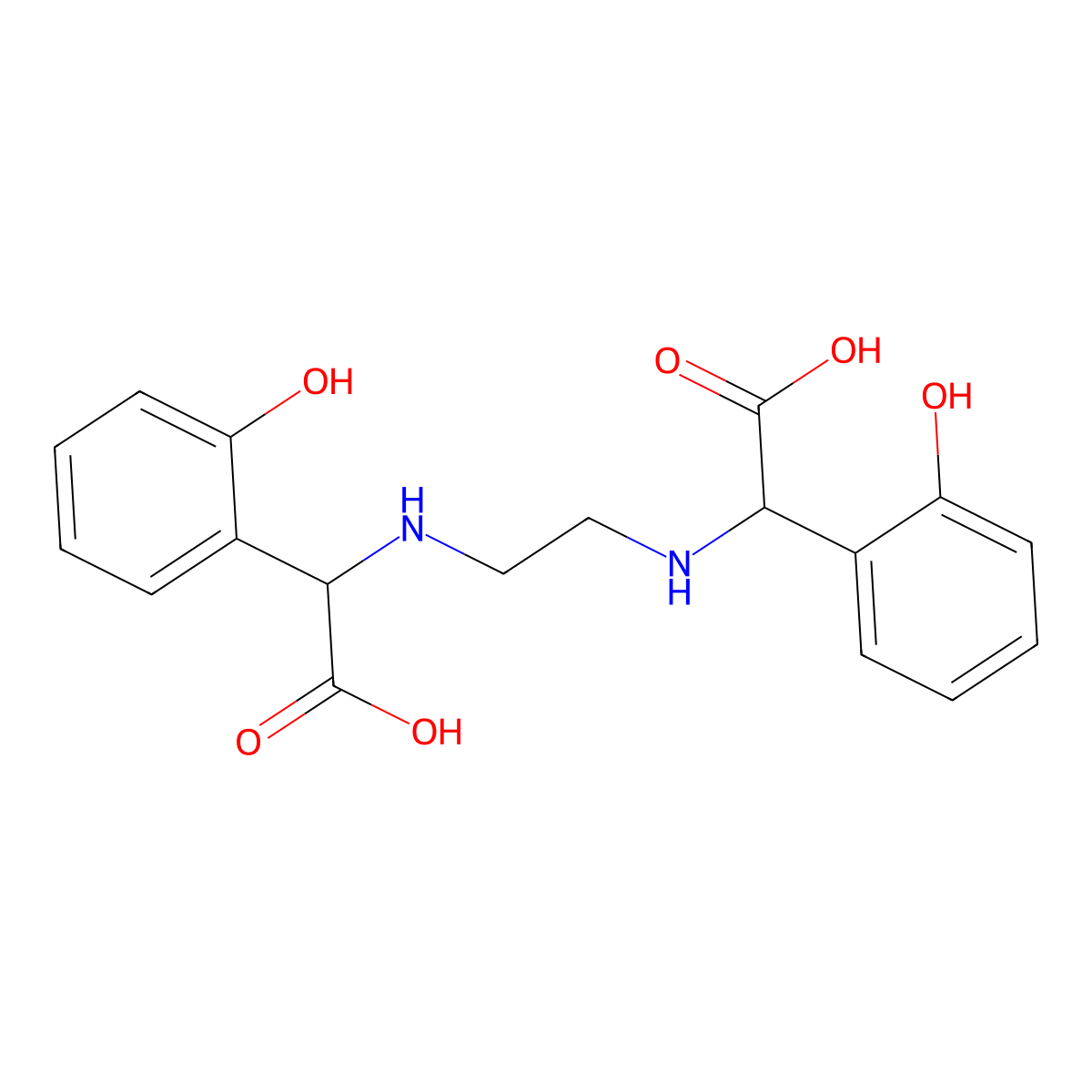 Ethylenediaminedi-o-hydroxyphenylacetic acid molecular structure, CAS 1170-02-1