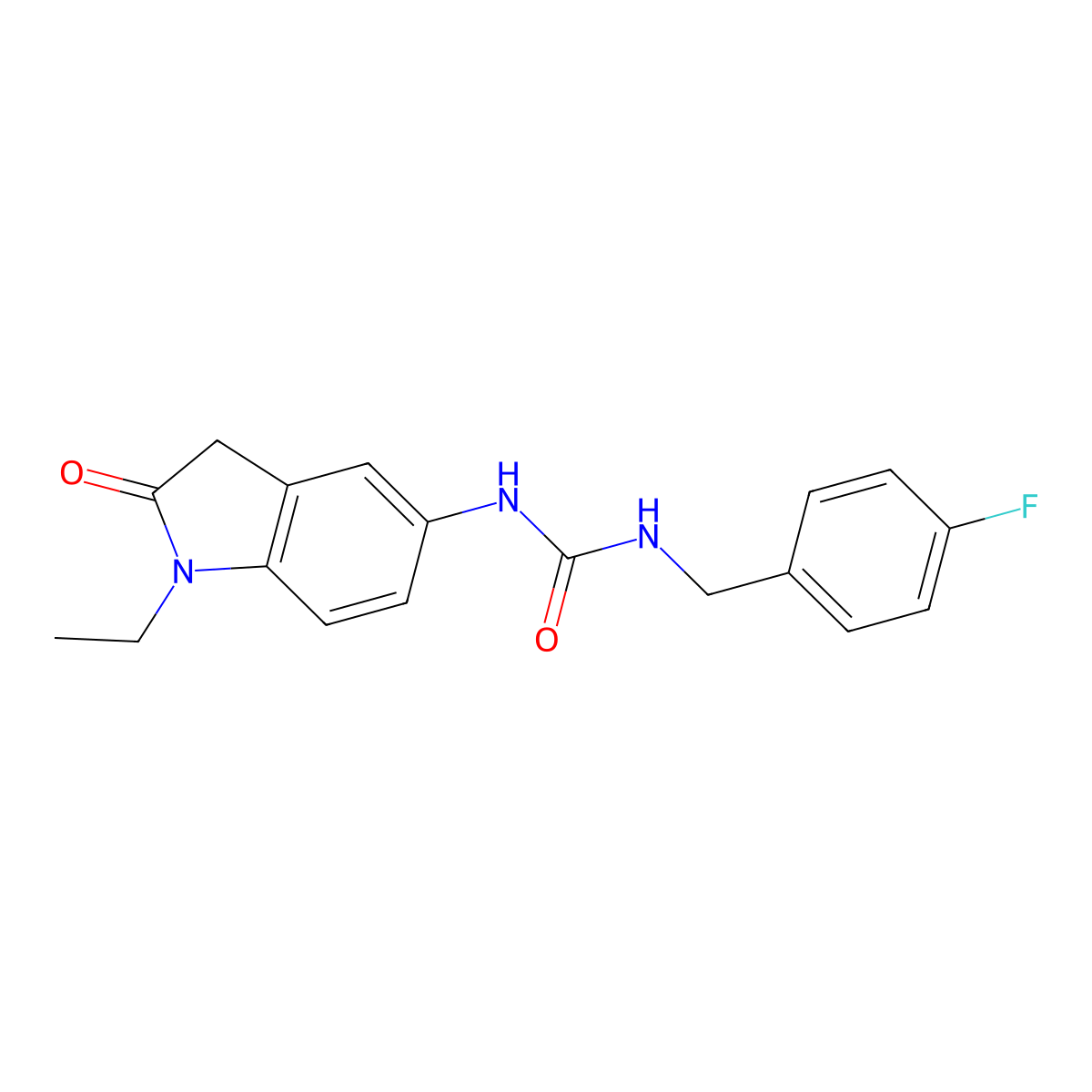 1-(1-Ethyl-2-oxoindolin-5-yl)-3-(4-fluorobenzyl)urea molecular structure, CAS 1170006-03-7