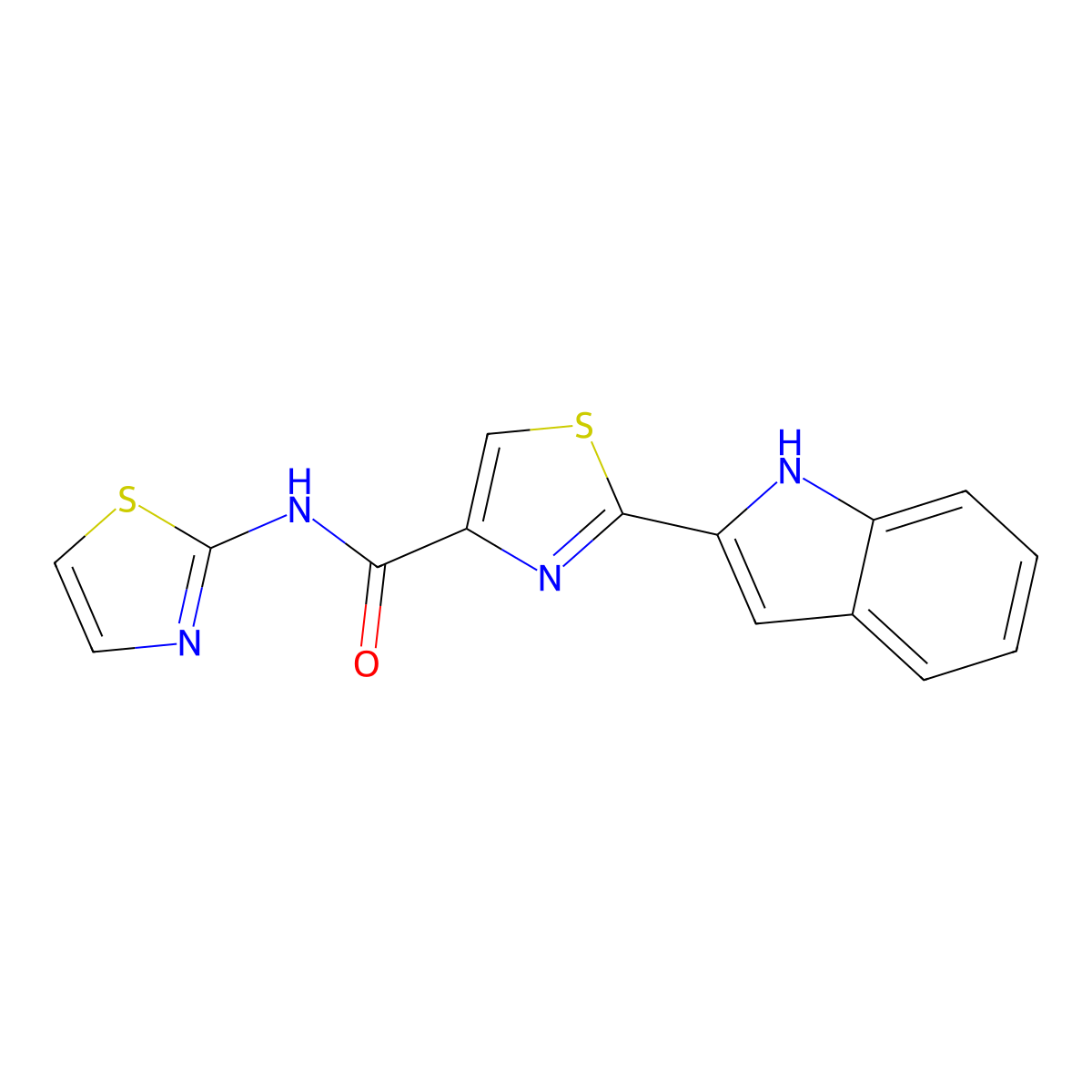 2-(1H-indol-2-yl)-N-(thiazol-2-yl)thiazole-4-carboxamide molecular structure, CAS 1170007-68-7
