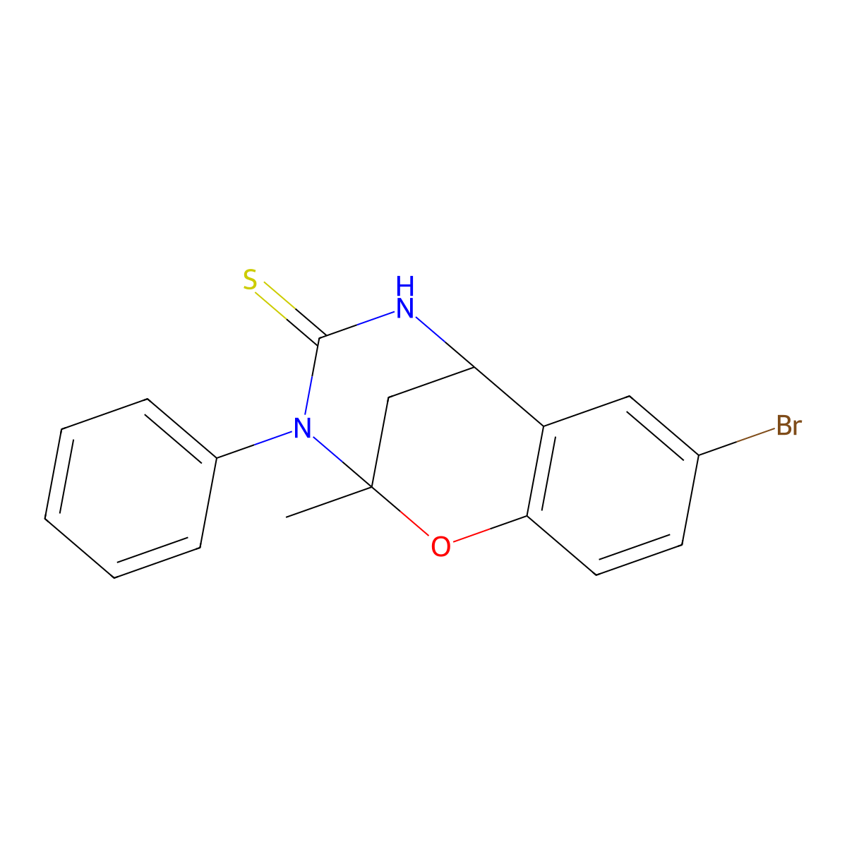 8-bromo-2-methyl-3-phenyl-2,3,5,6-tetrahydro-4H-2,6-methano-1,3,5-benzoxadiazocine-4-thione molecular structure, CAS 1170009-49-0