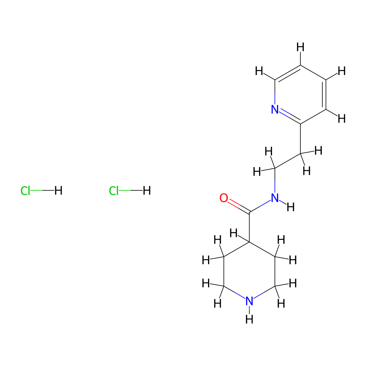 N-[2-(pyridin-2-yl)ethyl]piperidine-4-carboxamide dihydrochloride molecular structure, CAS 1170009-87-6