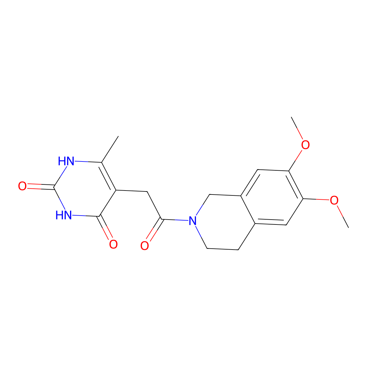 5-(2-(6,7-dimethoxy-3,4-dihydroisoquinolin-2(1H)-yl)-2-oxoethyl)-6-methylpyrimidine-2,4(1H,3H)-dione molecular structure, CAS 1170009-91-2