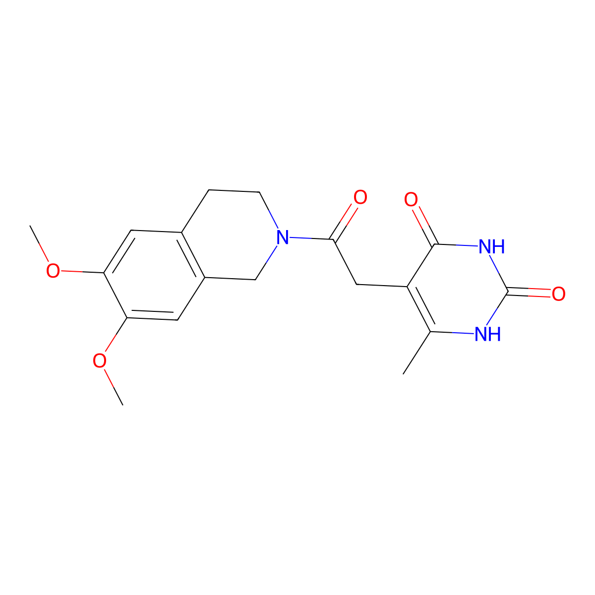 5-(2-(6,7-dimethoxy-3,4-dihydroisoquinolin-2(1H)-yl)-2-oxoethyl)-6-methylpyrimidine-2,4(1H,3H)-dione molecular structure, CAS 1170009-91-2