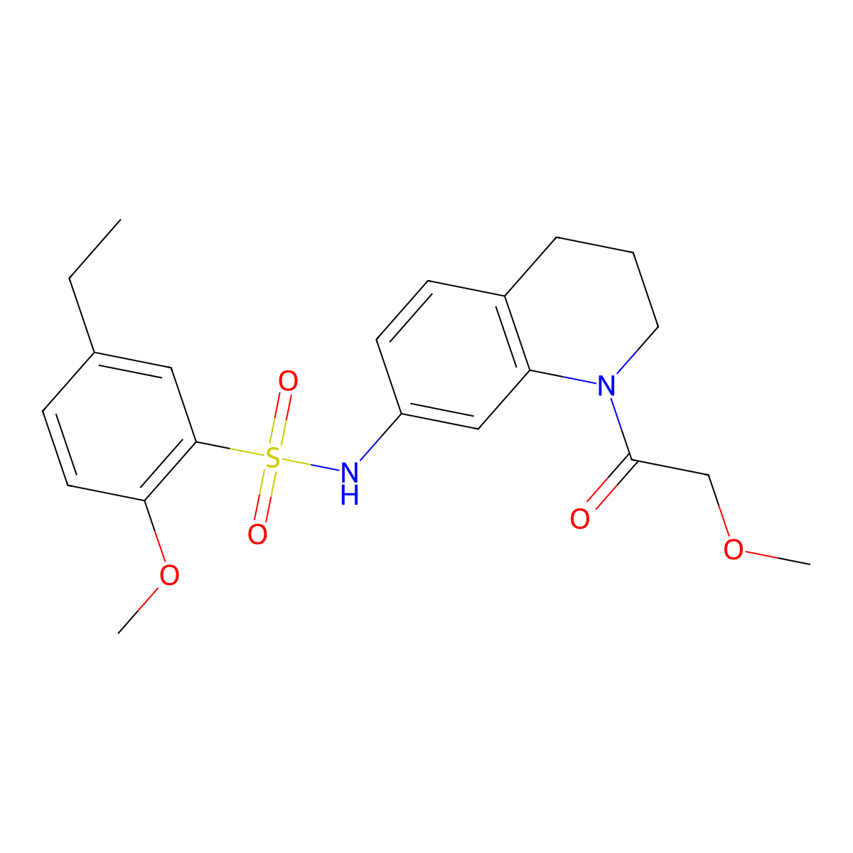 5-ethyl-2-methoxy-N-(1-(2-methoxyacetyl)-1,2,3,4-tetrahydroquinolin-7-yl)benzenesulfonamide molecular structure, CAS 1170022-92-0