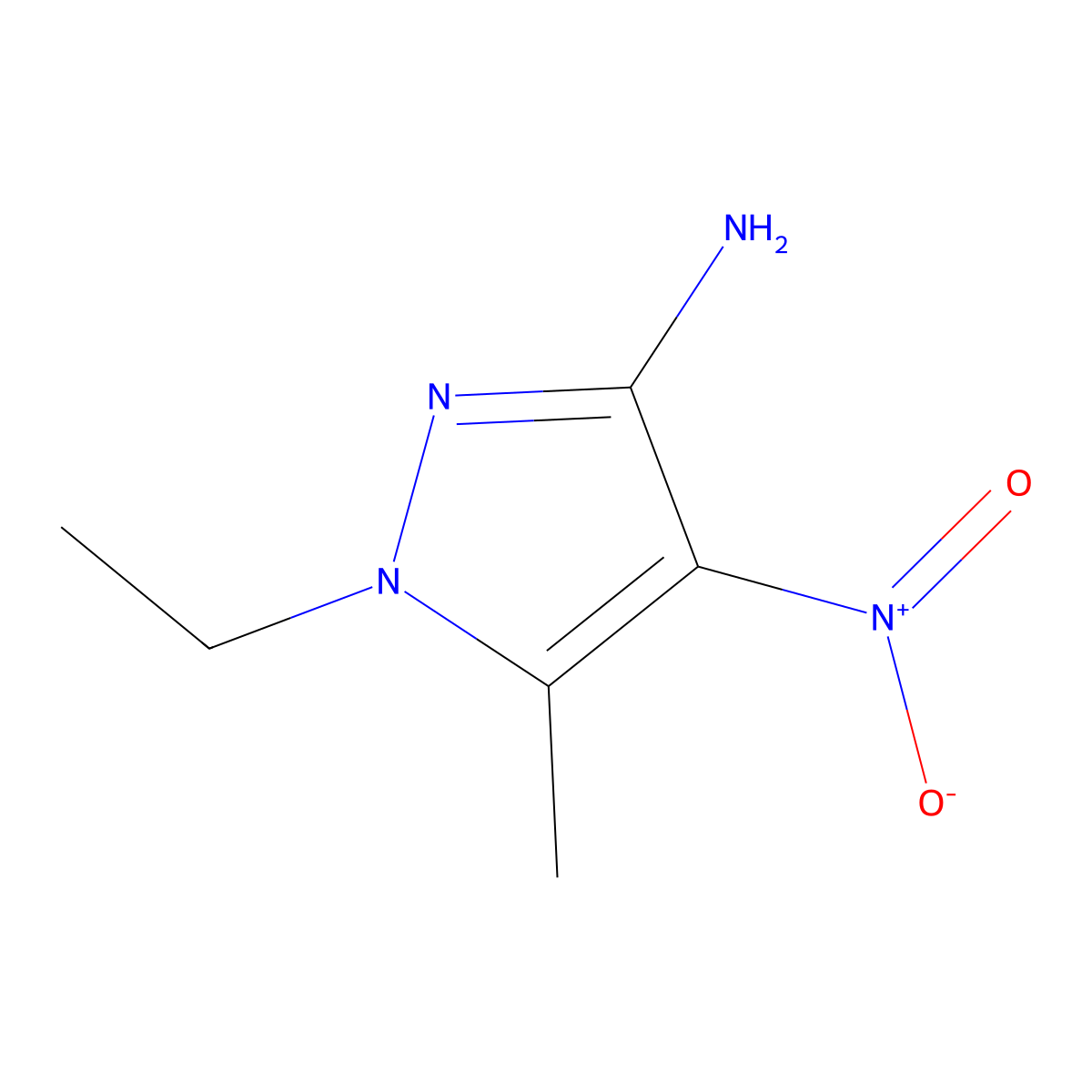 1-ethyl-5-methyl-4-nitro-1H-pyrazol-3-amine molecular structure, CAS 1170024-12-0