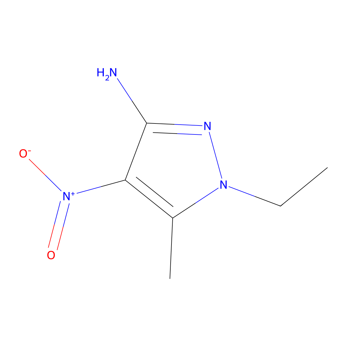 1-ethyl-5-methyl-4-nitro-1H-pyrazol-3-amine molecular structure, CAS 1170024-12-0