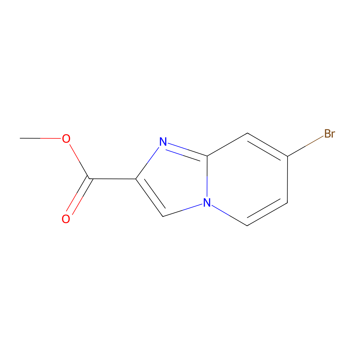 Methyl 7-bromoimidazo[1,2-a]pyridine-2-carboxylate molecular structure, CAS 1170024-19-7