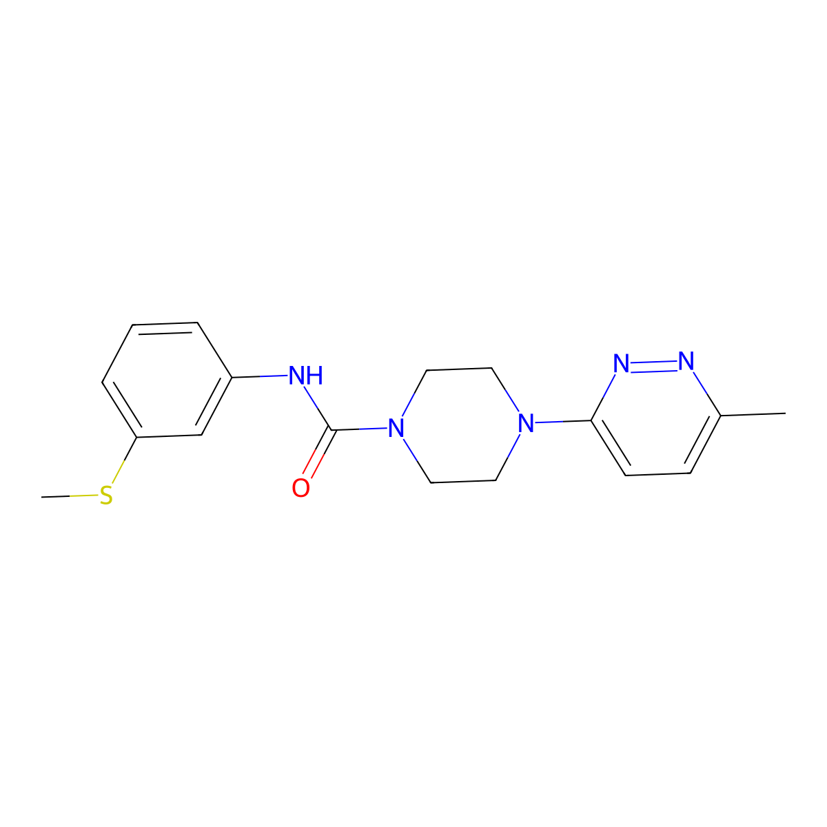 4-(6-methylpyridazin-3-yl)-N-(3-(methylthio)phenyl)piperazine-1-carboxamide molecular structure, CAS 1170025-75-8