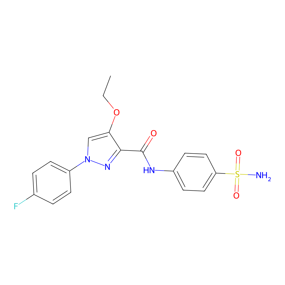 4-ethoxy-1-(4-fluorophenyl)-N-(4-sulfamoylphenyl)-1H-pyrazole-3-carboxamide molecular structure, CAS 1170030-80-4
