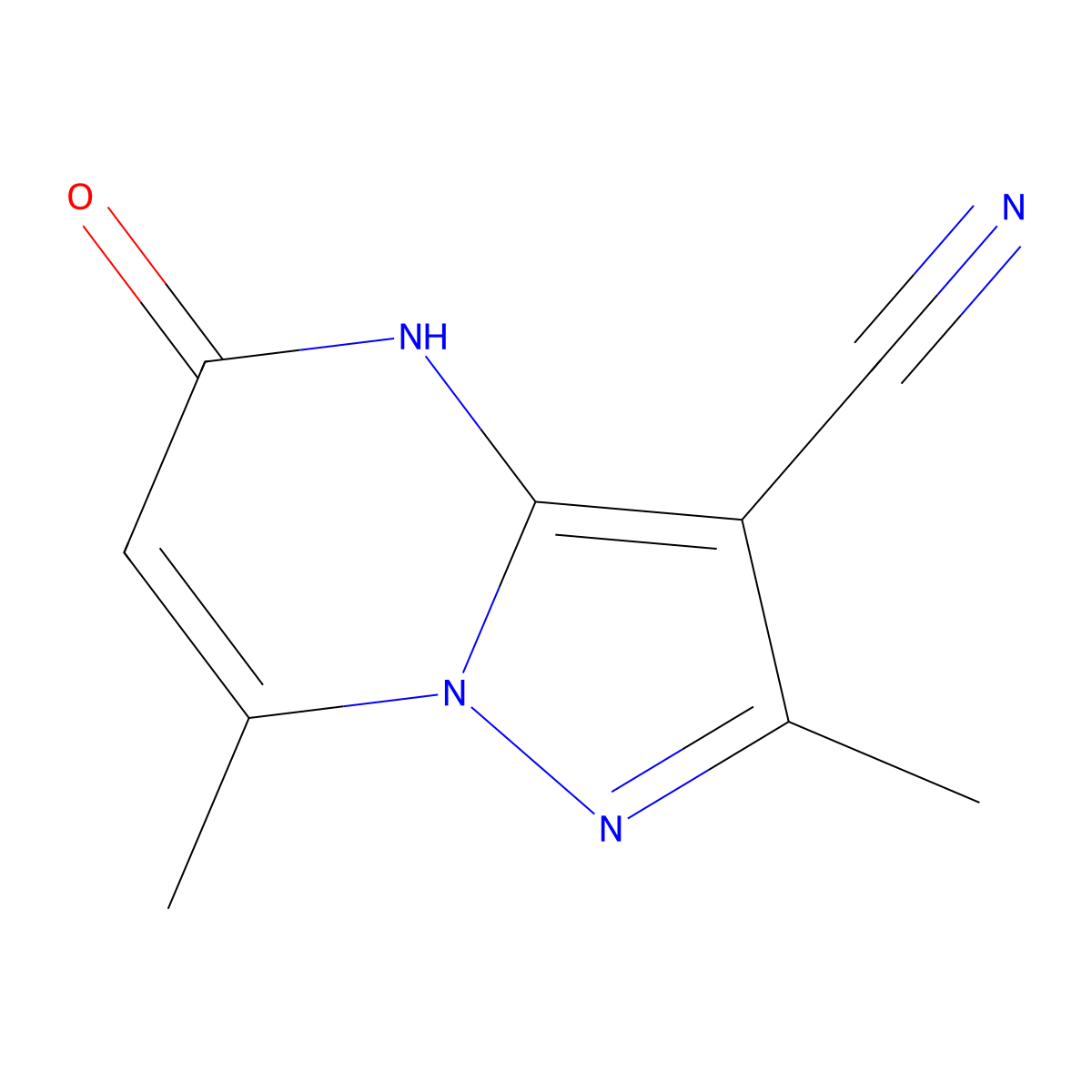 2,7-Dimethyl-5-oxo-4,5-dihydropyrazolo[1,5-a]pyrimidine-3-carbonitrile molecular structure, CAS 1170032-87-7
