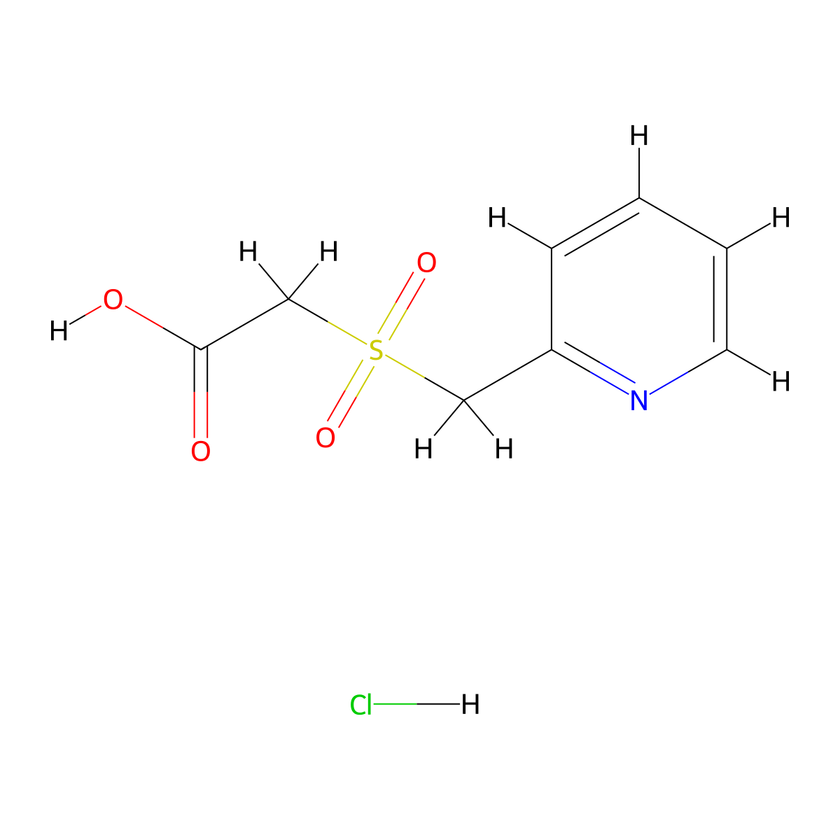 2-((Pyridin-2-yl)methanesulfonyl)acetic acid hydrochloride molecular structure, CAS 1170033-71-2