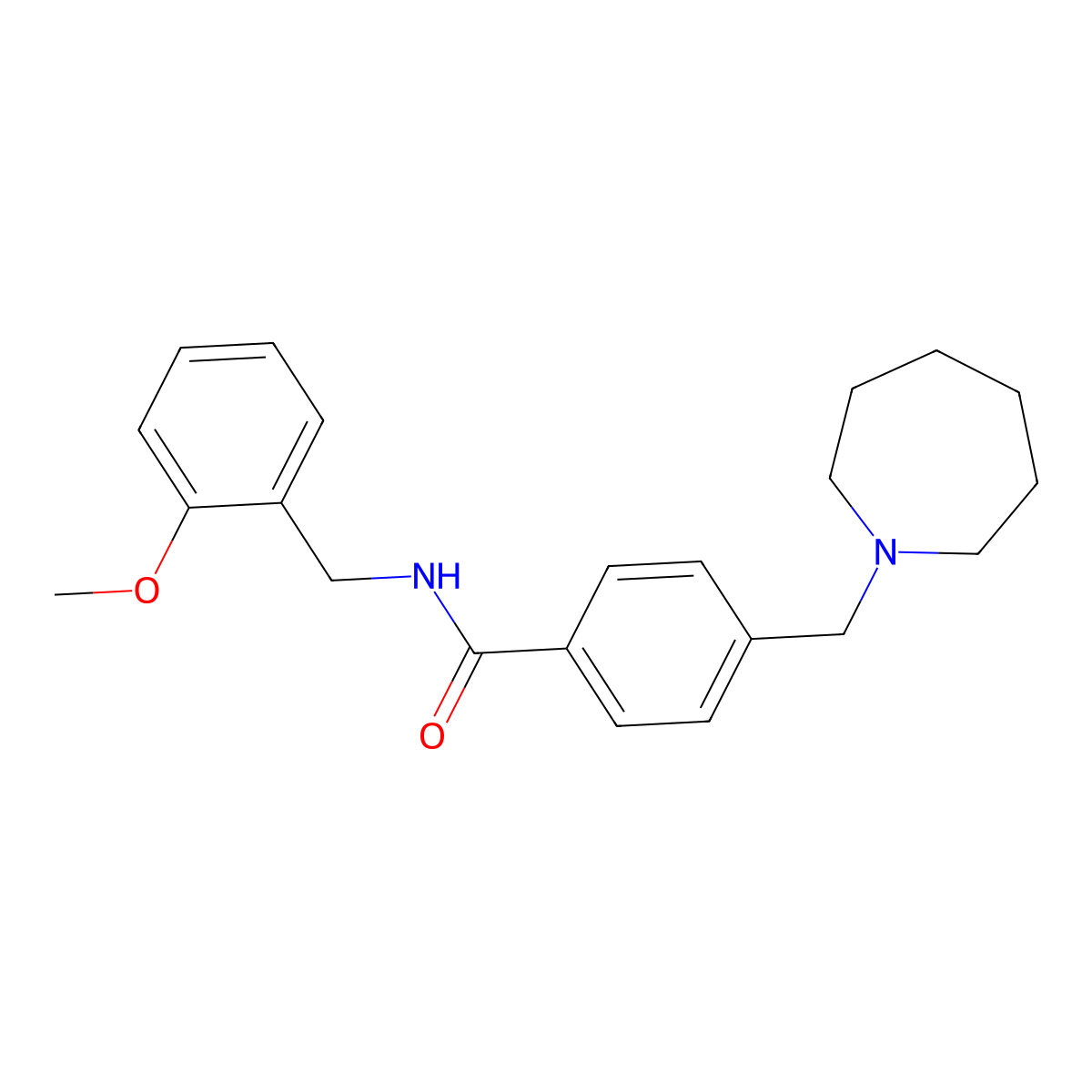 4-(azepan-1-ylmethyl)-N-(2-methoxybenzyl)benzamide molecular structure, CAS 1170036-82-4