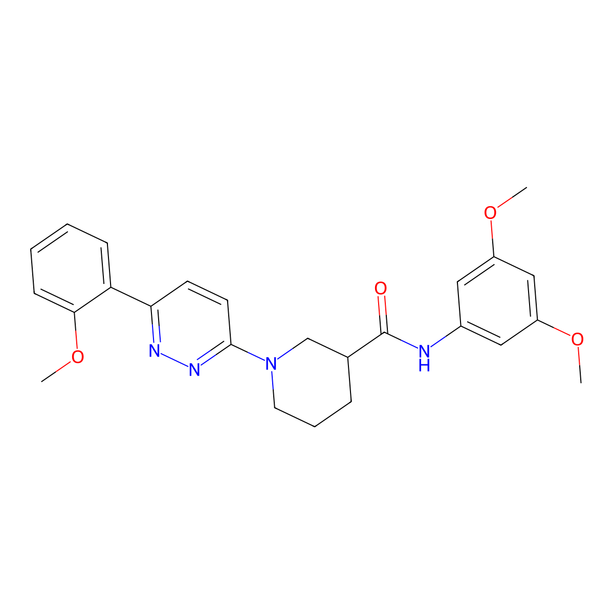 N-(3,5-dimethoxyphenyl)-1-[6-(2-methoxyphenyl)pyridazin-3-yl]piperidine-3-carboxamide molecular structure, CAS 1170044-57-1