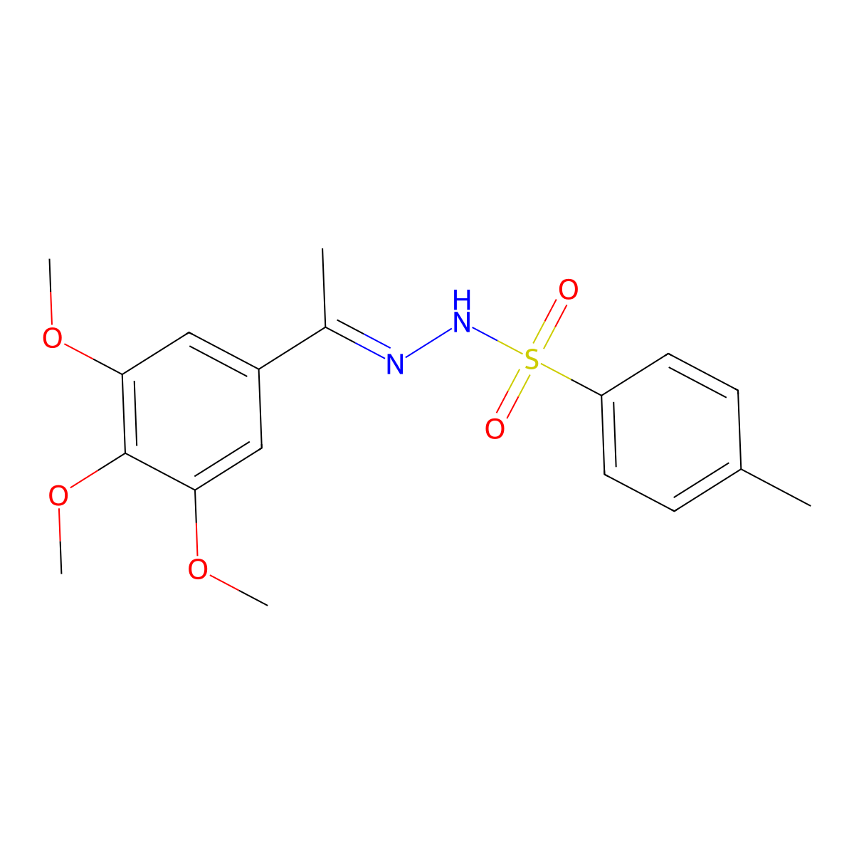 4-Methyl-N'-(1-(3,4,5-trimethoxyphenyl)ethylidene)benzenesulfonohydrazide molecular structure, CAS 1170045-84-7
