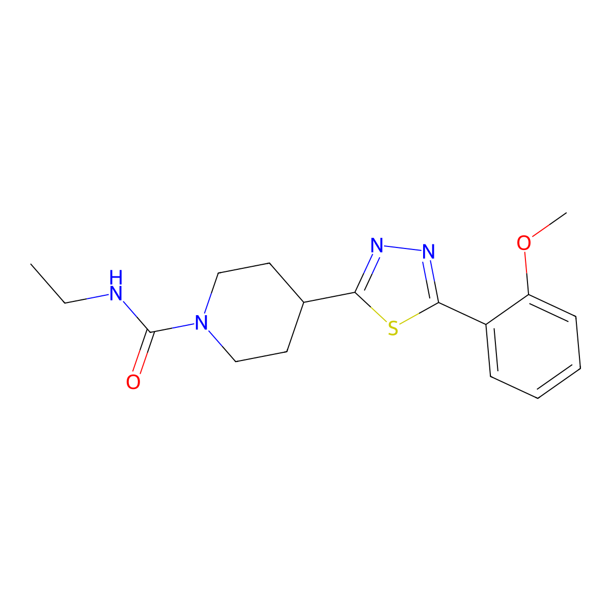N-ethyl-4-[5-(2-methoxyphenyl)-1,3,4-thiadiazol-2-yl]piperidine-1-carboxamide molecular structure, CAS 1170052-93-3
