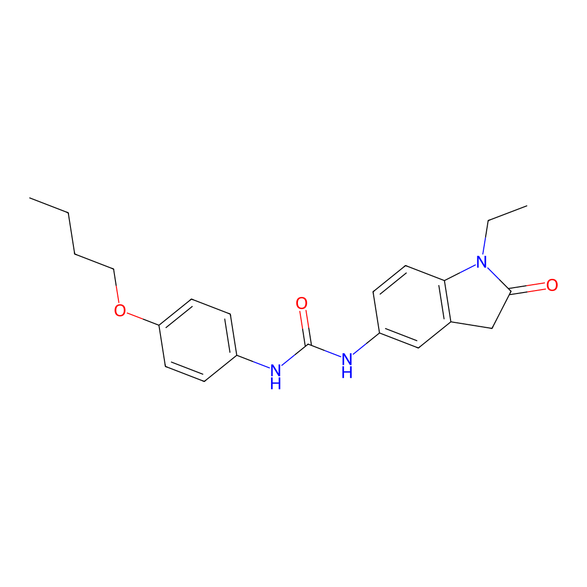 1-(4-Butoxyphenyl)-3-(1-ethyl-2-oxoindolin-5-yl)urea molecular structure, CAS 1170053-00-5