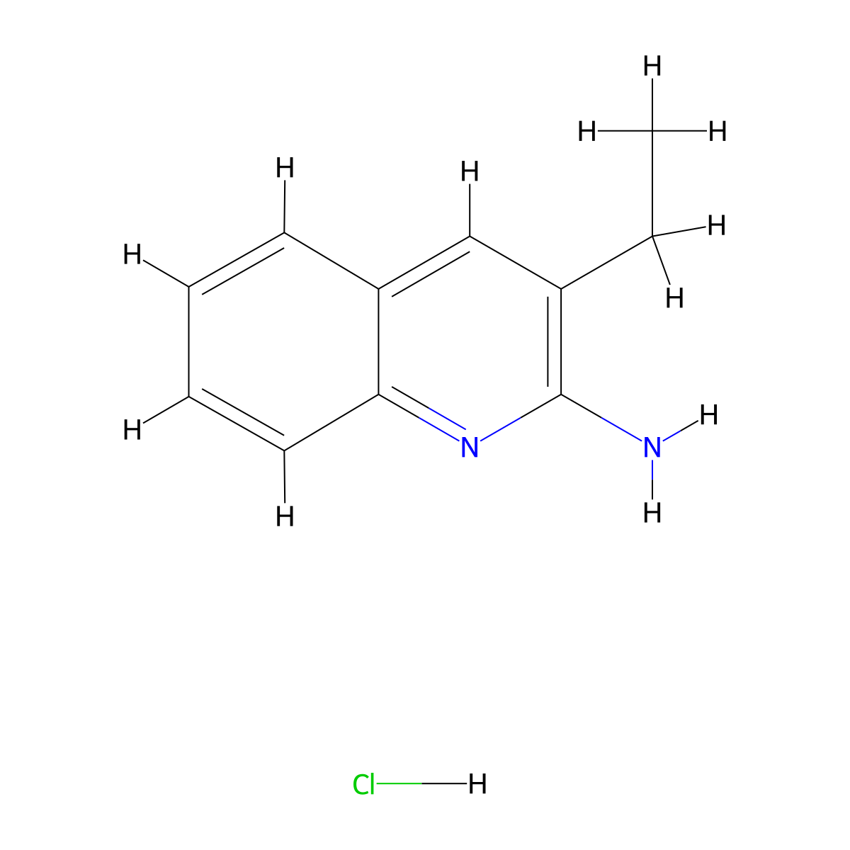 2-Amino-3-ethylquinoline hydrochloride molecular structure, CAS 1170053-53-8