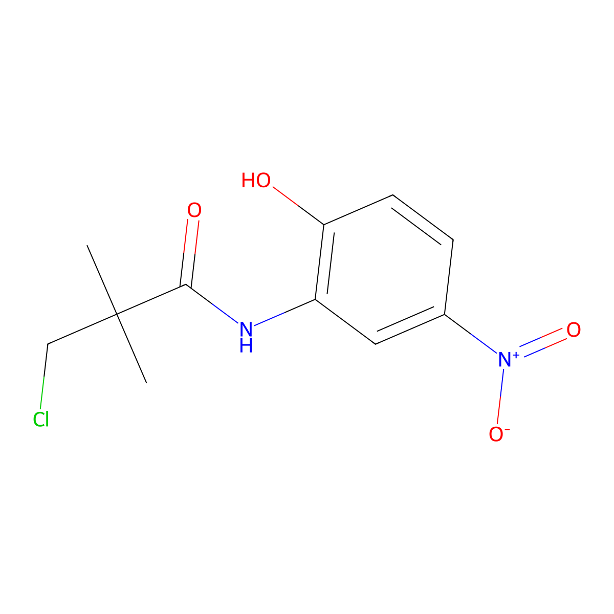 3-chloro-N-(2-hydroxy-5-nitrophenyl)-2,2-dimethylpropanamide molecular structure, CAS 1170054-71-3