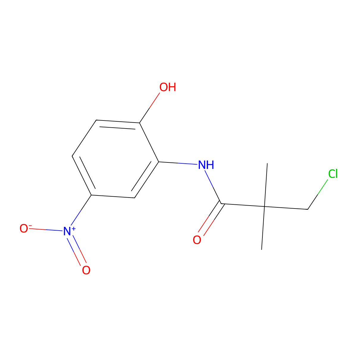 3-chloro-N-(2-hydroxy-5-nitrophenyl)-2,2-dimethylpropanamide molecular structure, CAS 1170054-71-3