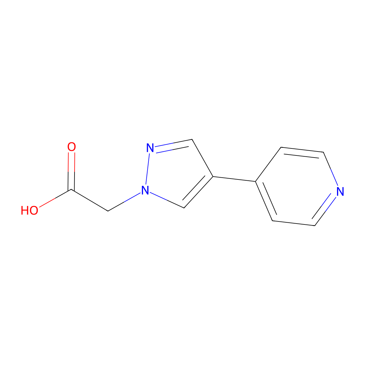 (4-Pyridin-4-yl-1H-pyrazol-1-yl)acetic acid molecular structure, CAS 1170056-10-6
