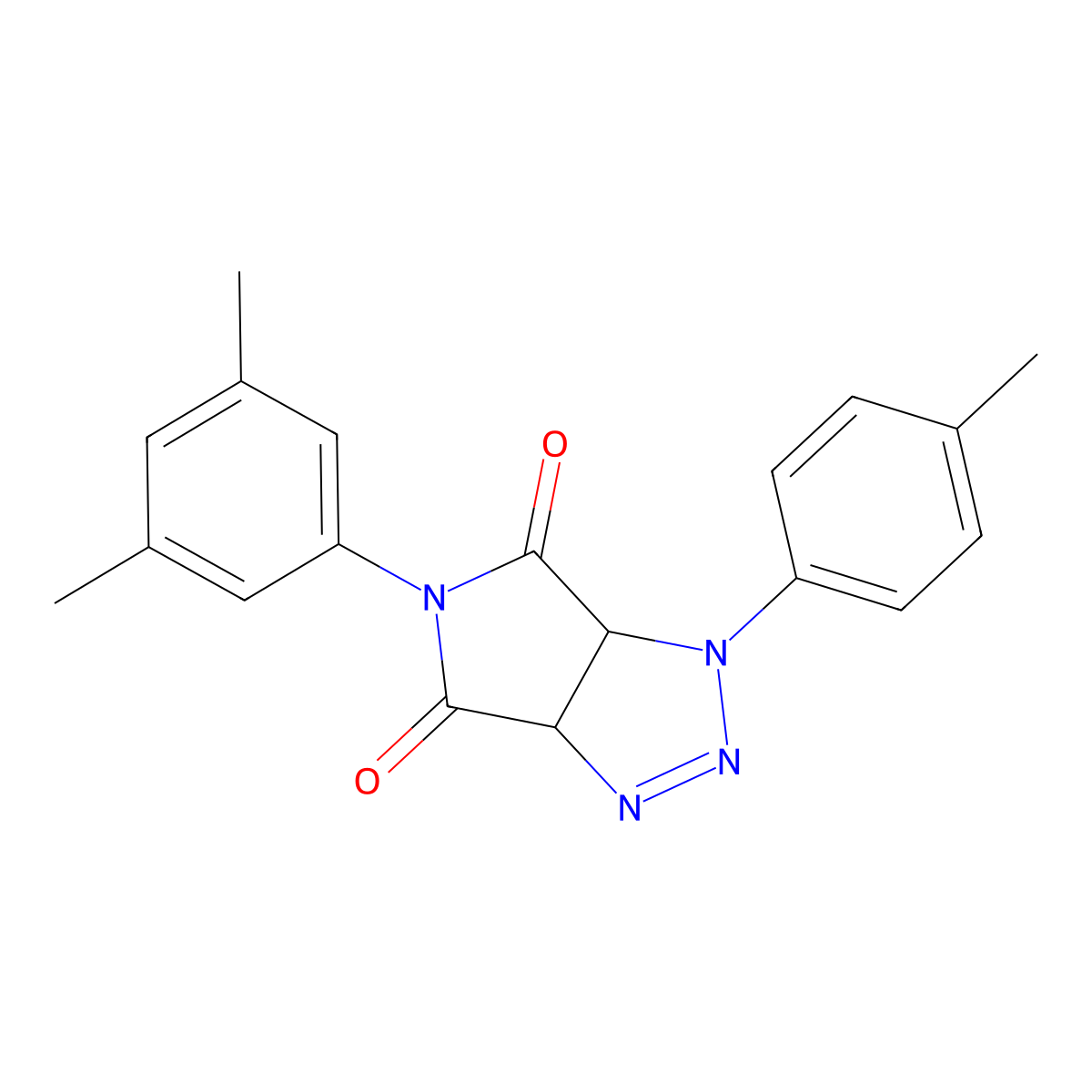 5-(3,5-dimethylphenyl)-1-(4-methylphenyl)-1H,3aH,4H,5H,6H,6aH-pyrrolo[3,4-d][1,2,3]triazole-4,6-dione molecular structure, CAS 1170058-91-9