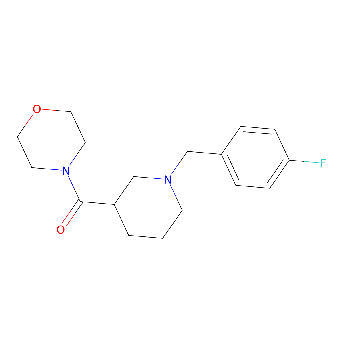 4-{1-[(4-Fluorophenyl)methyl]piperidine-3-carbonyl}morpholine molecular structure, CAS 1170060-58-8